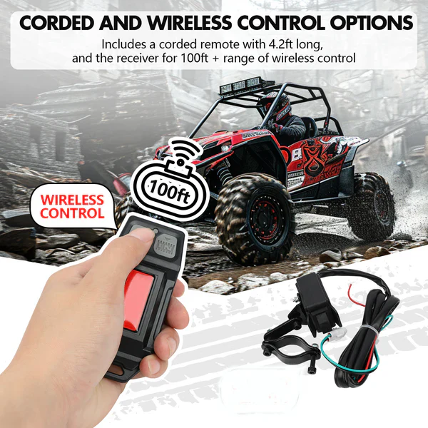 12V 2S Series Electric Winch 6,000 LBS with 15M Synthetic Rope for ATV, UTV, Boat & Trailer - Image 5