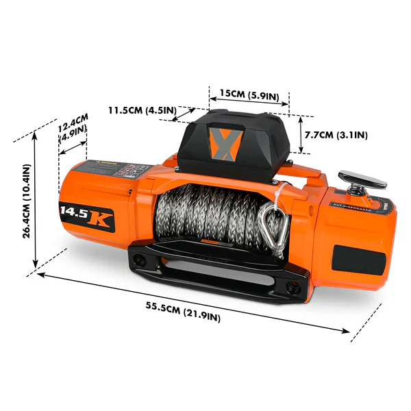 12V Electric Recovery Winch 14,500 LBS with Synthetic Rope for SUV, Jeep, Truck & 4WD - Image 6